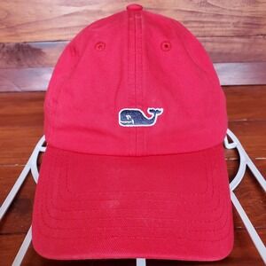 Vineyard Vines Hat Cap Women Strapback Red Baseball One Size Logo‎